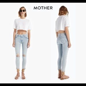 Mother Stunner Zip Ankle Step Fray Jeans Sz 28